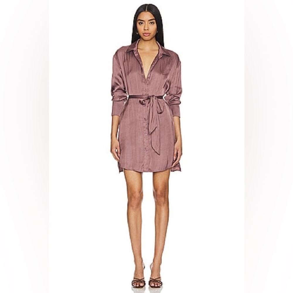 NEW Revolve LBLC the Label Carmen Dress Dusty Rose Button down XS